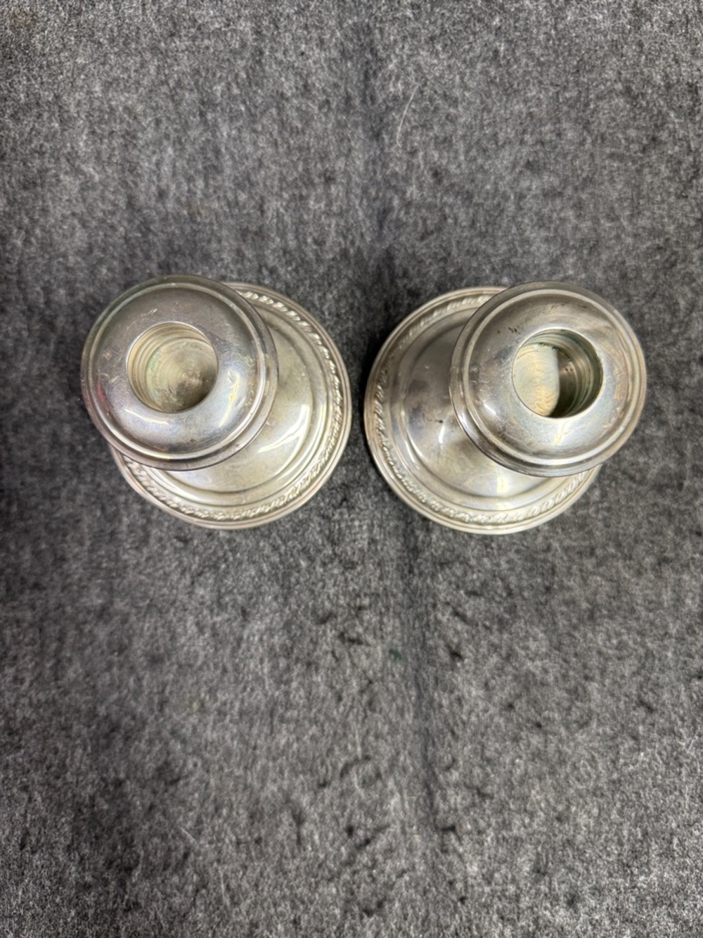 La Pierre Sterling Vintage Pair of Silver Decorative Candle Holders - Picture 3 of 15